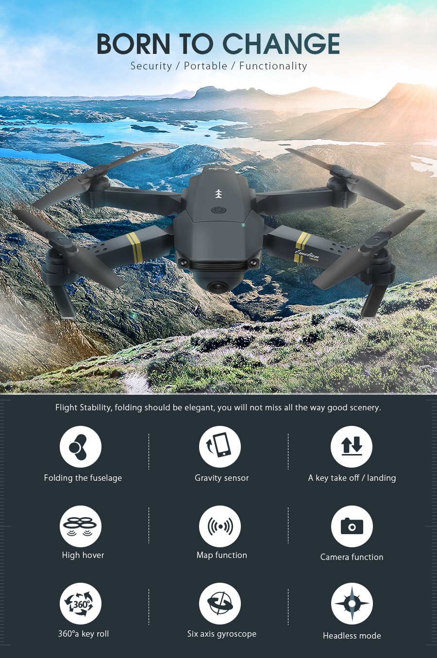 Foldable 720p HD Drone with Camera