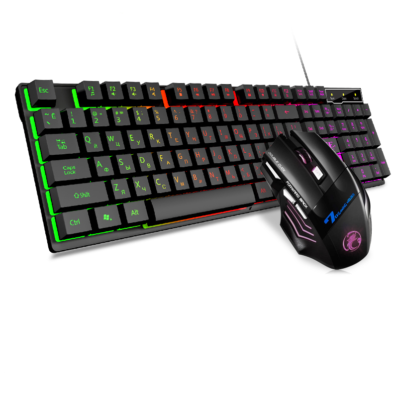 Wired Gaming Keyboard and Mouse Set with English keyboard configuration